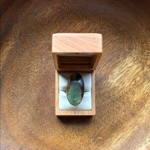 Green and Brown Oval Gemstone Ring — Timeless Statement